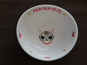 オーダー猫用食器顔デザインHANAKO