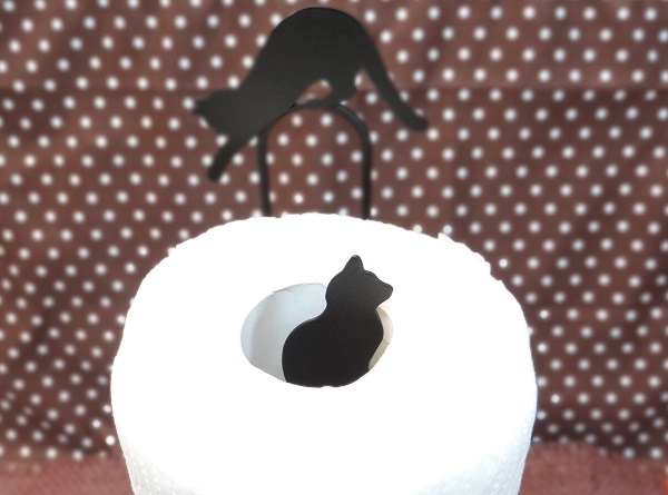 黒猫モチーフアイアンキッチンペーパースタンド4
