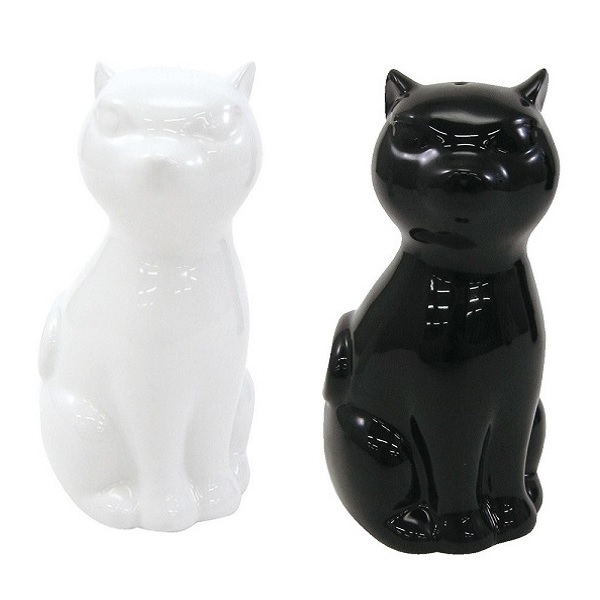 【猫モチーフ】ソルト＆ペッパー調味料入れ　2個セット